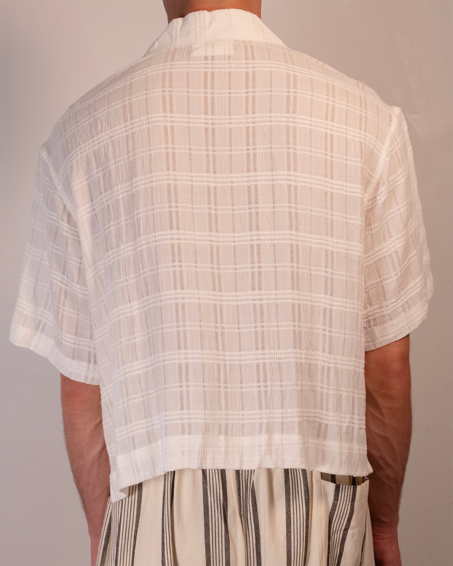 Cropped Partha Shirt - White Gauze