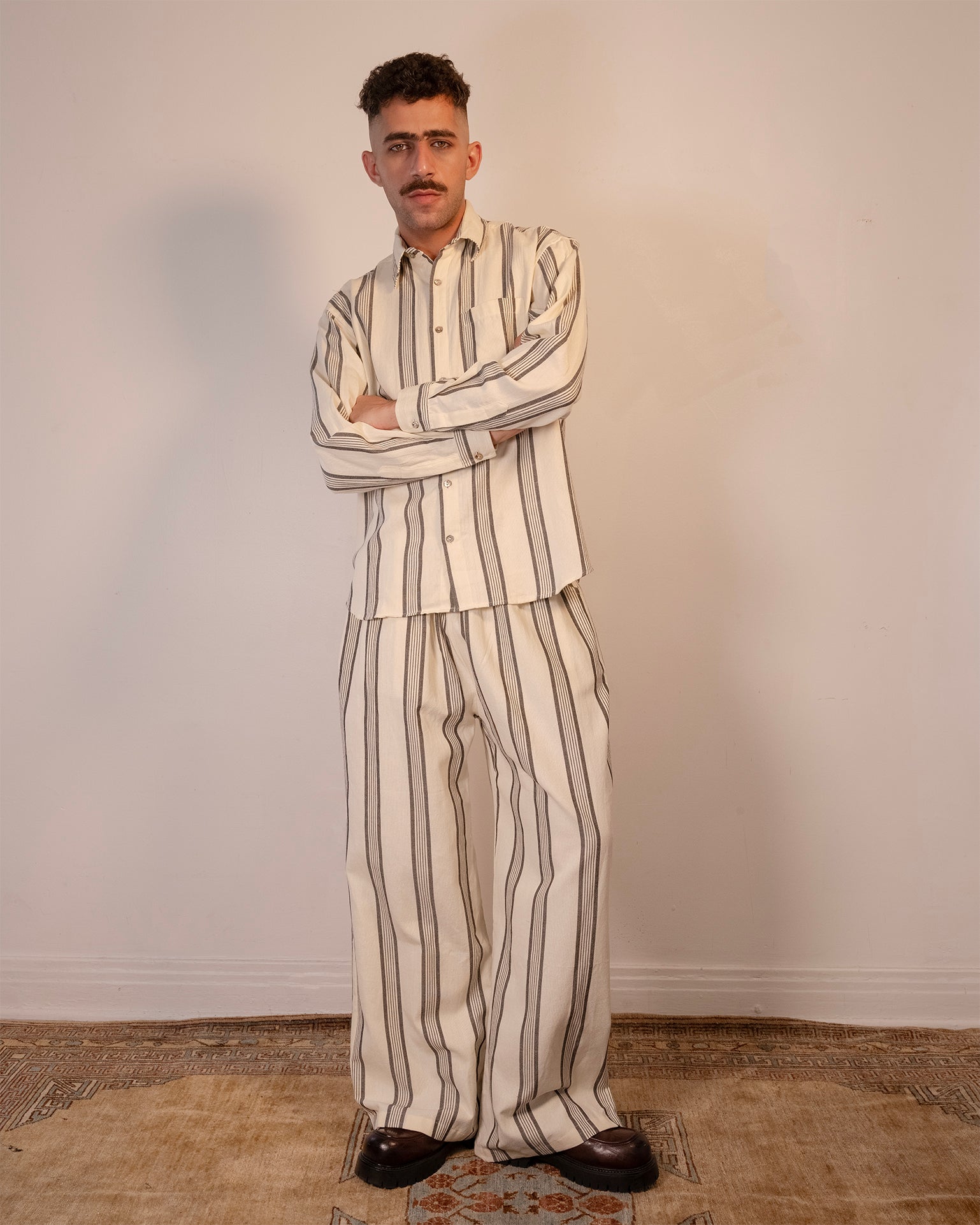 Marina Pant - Black & Ivory Stripe