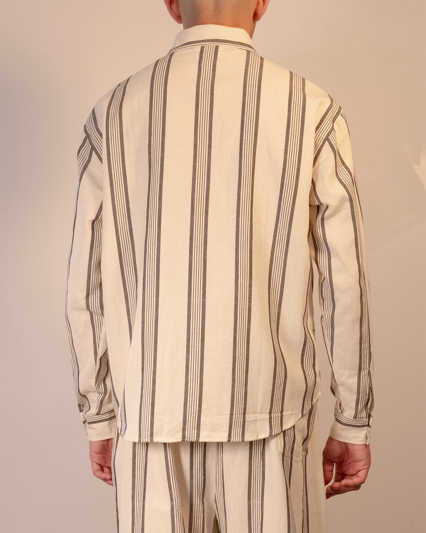Adda Longsleeve Shirt - Black & Ivory Stripe