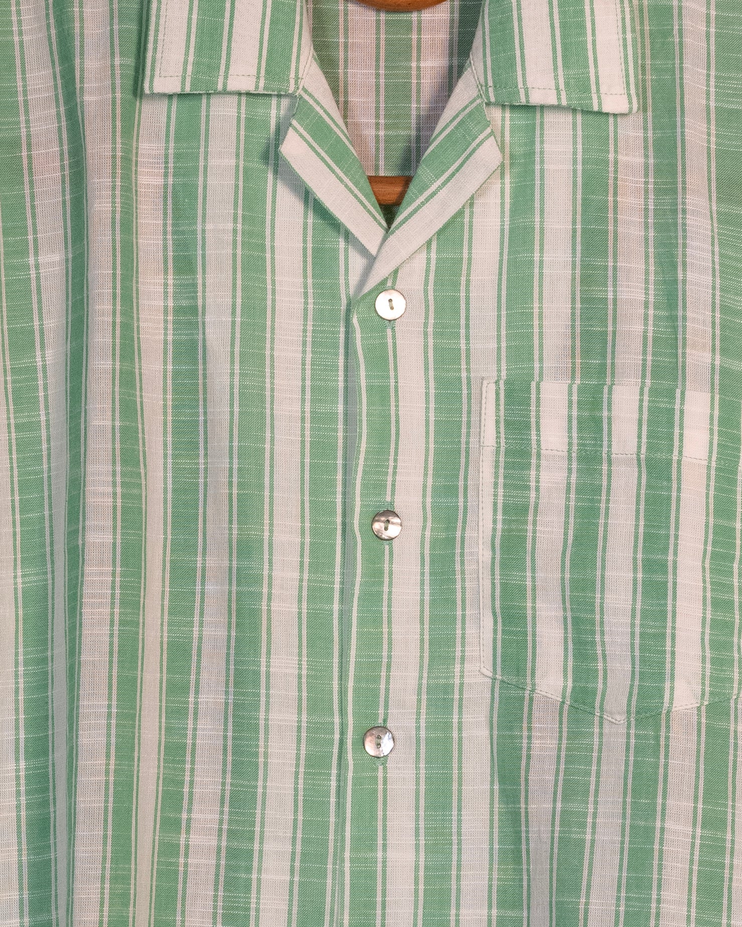 Cropped Partha Shirt - Green Stripe