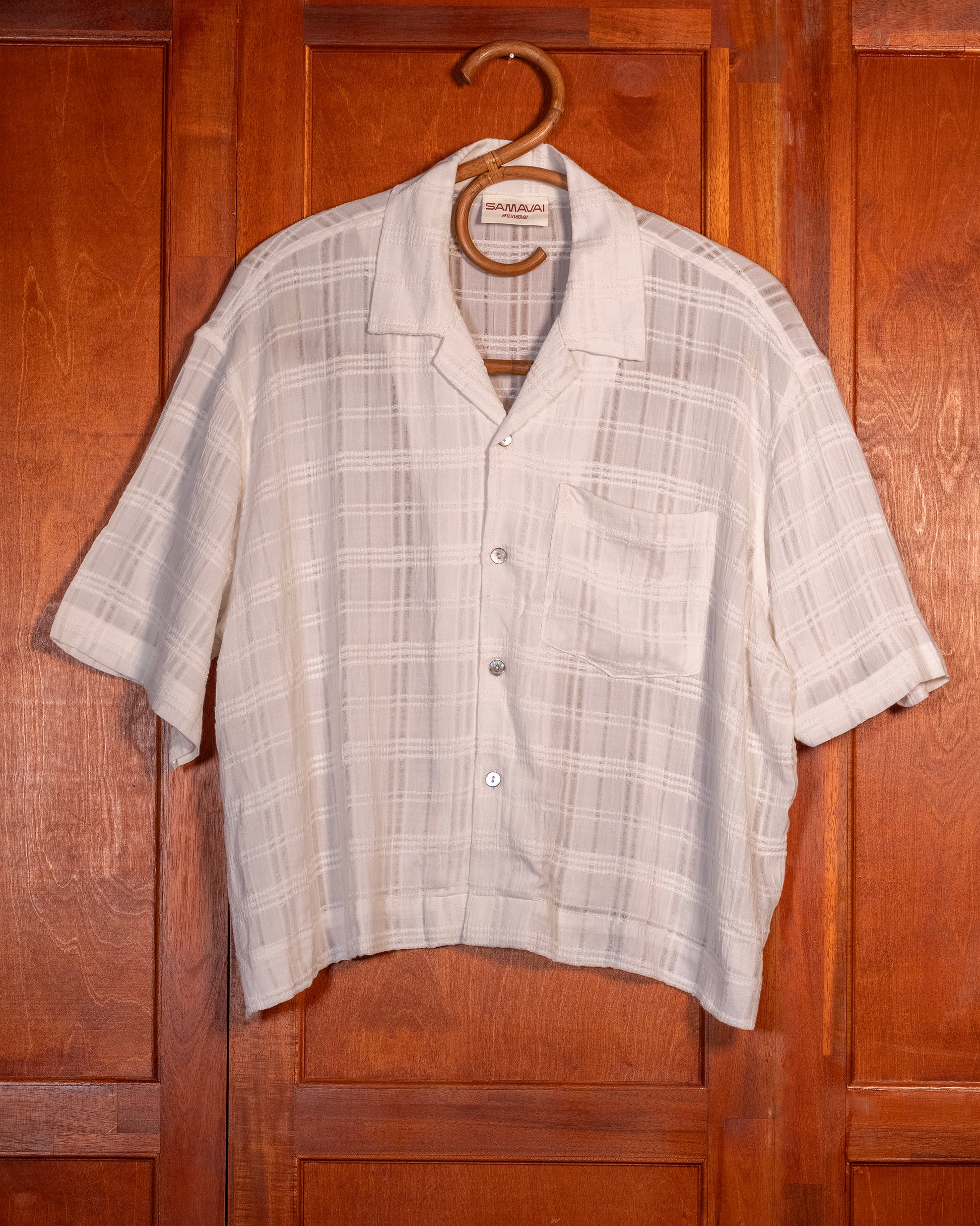 Cropped Partha Shirt - White Gauze