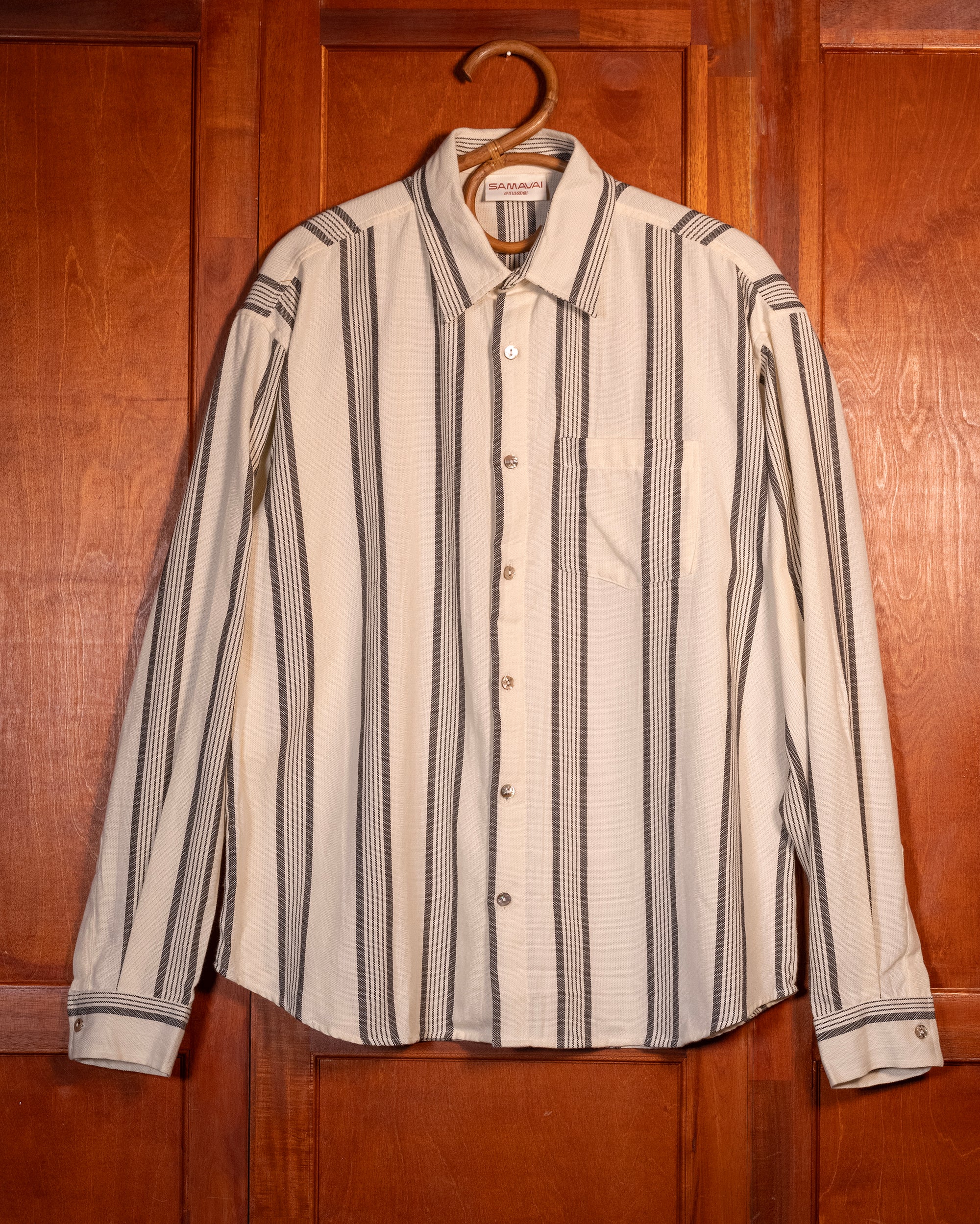 Adda Longsleeve Shirt - Black & Ivory Stripe