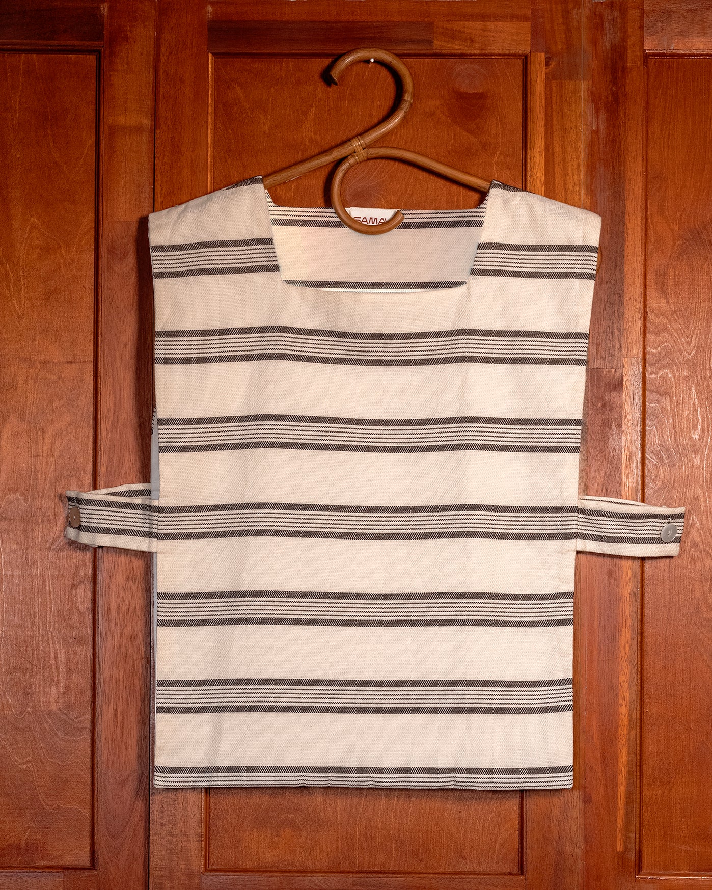 Chiyama Bib - Black & Ivory Stripe