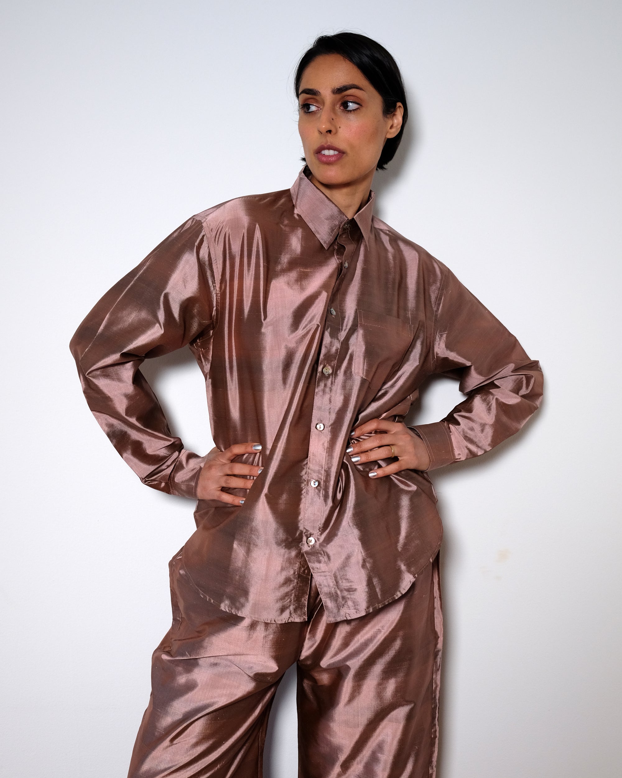 Adda Longsleeve Shirt - Desert Rose Silk