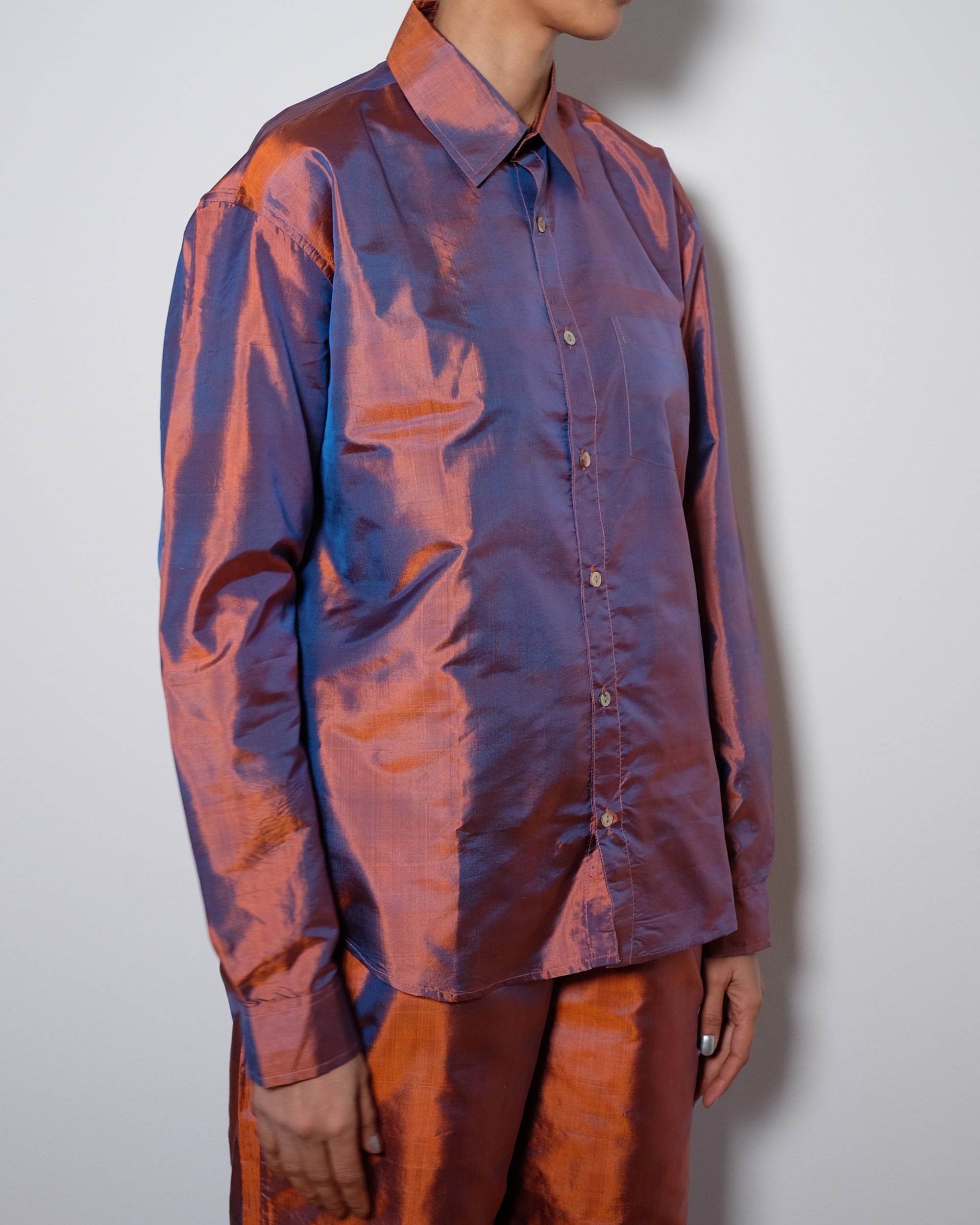 Adda Longsleeve Shirt - Ocean Sunset Silk