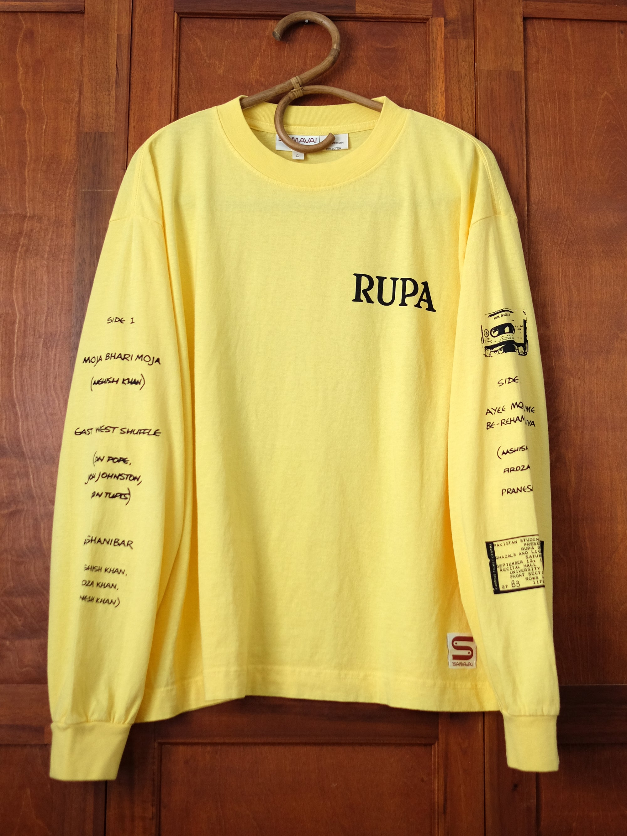 Liner Notes L/S Tee - Ghee Yellow