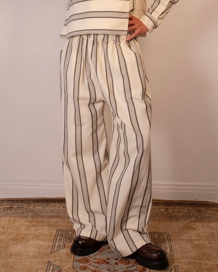 Marina Pant - Black & Ivory Stripe