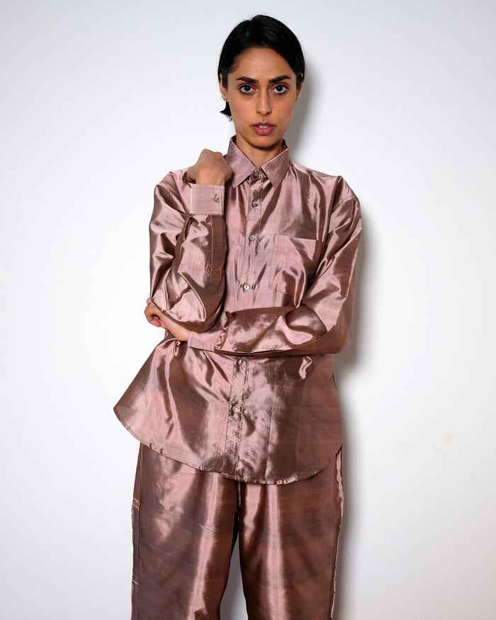 Adda Longsleeve Shirt - Desert Rose Silk