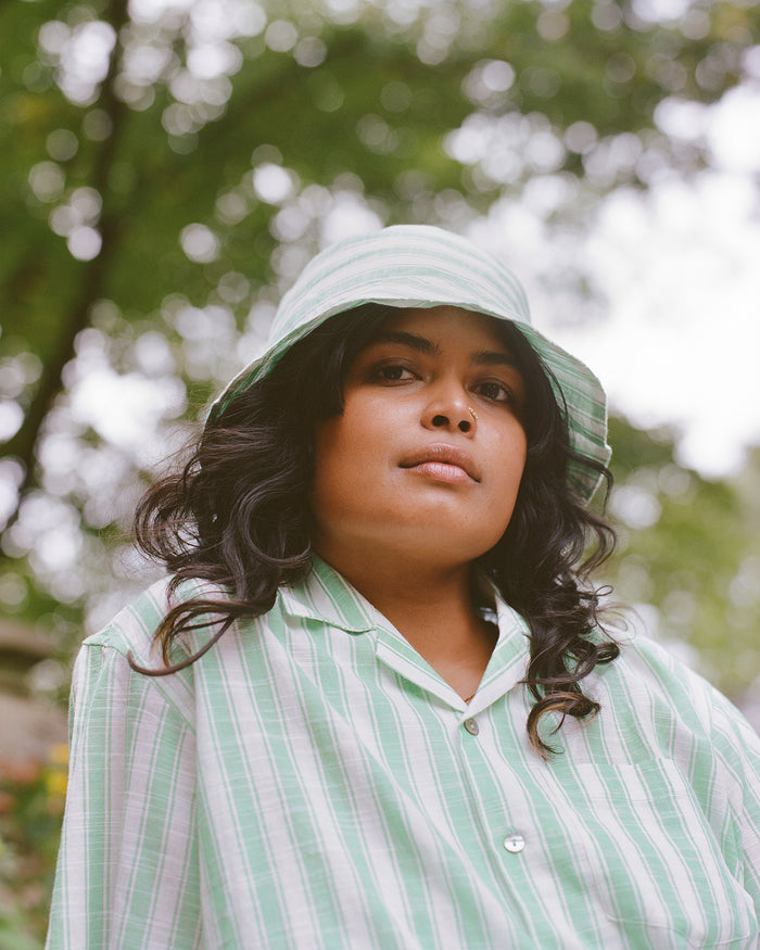 Thambi Bucket Hat - Green Stripe