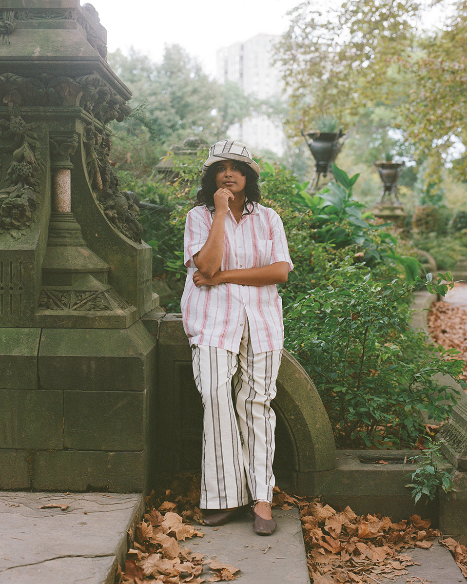 Thambi Bucket Hat - Black & Ivory Stripe